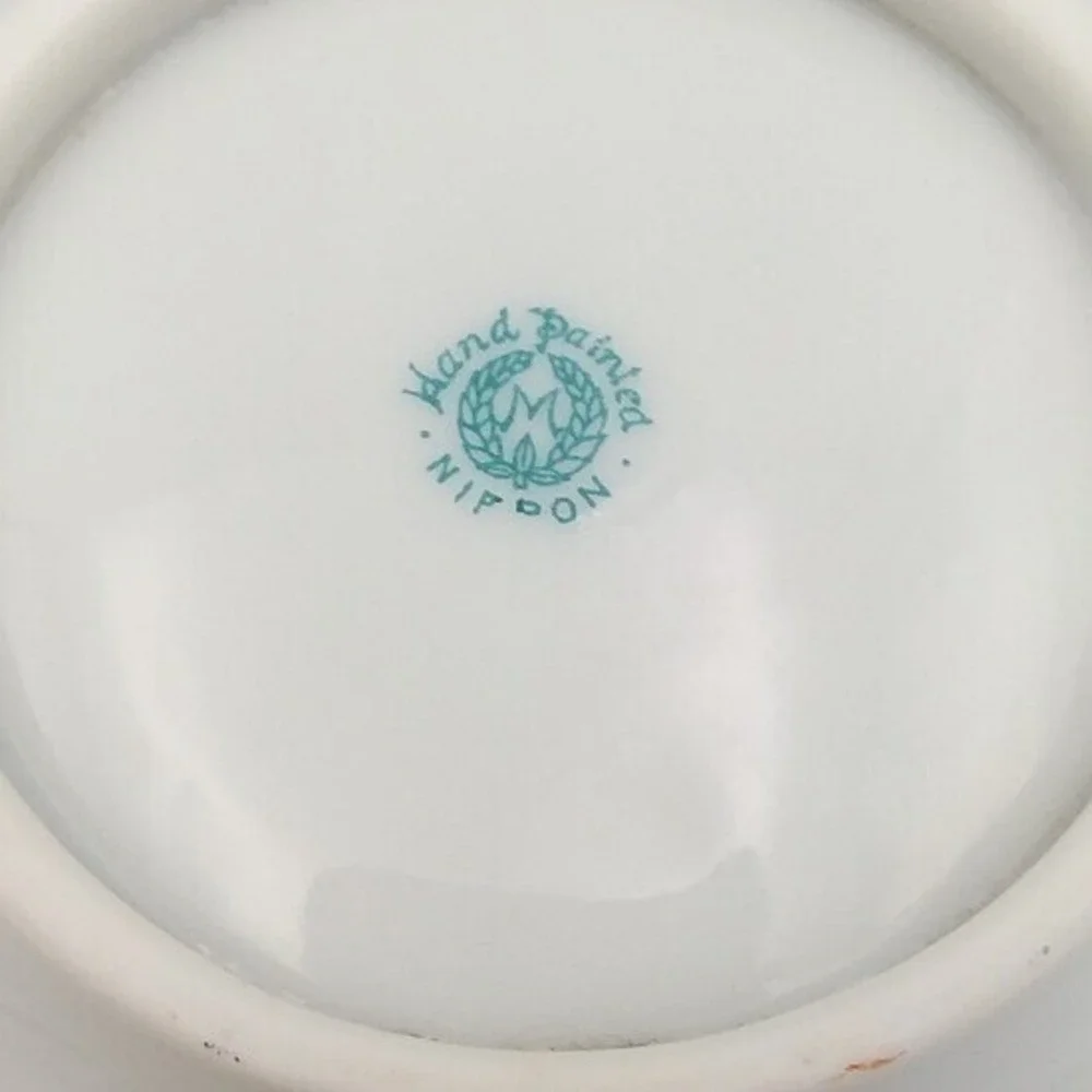Set‎ of 6 Vintage Nippon Noritake Hand Painted Floral Berry Bowls Gold Trim